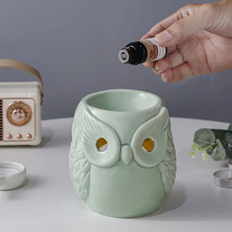 Ins Creative Owl Керамическая плита для ароматерапии, Керамическая плита для ароматерапии с Подсвечником, Аксессуары для дома, украшения для рукоделия