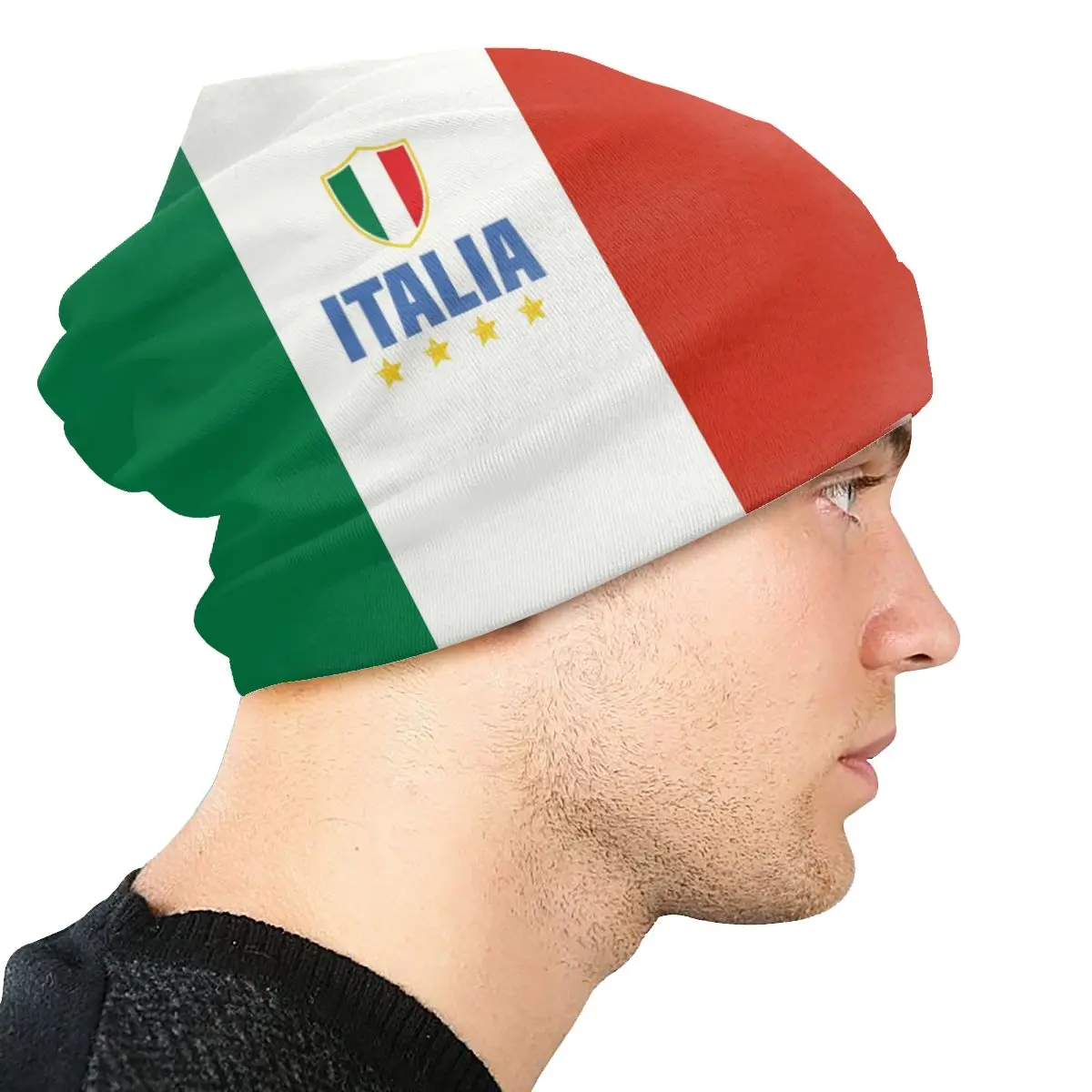 Зимние теплые женские вязаные шапки унисекс с уличным флагом Италии, шапочка-бини, уличные лыжные шапочки, кепки для мужчин и женщин