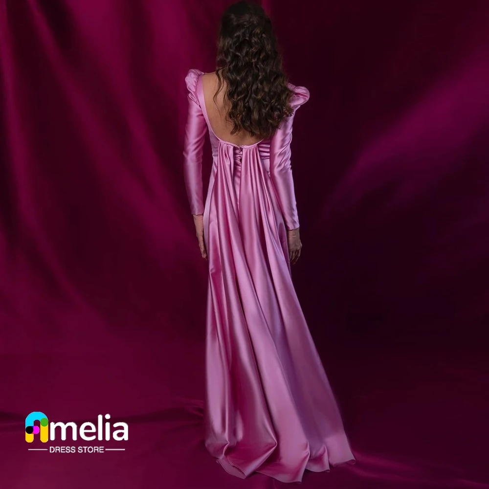 Платье для выпускного вечера в Дубае с квадратным воротником Amelia, вечернее платье с длинными рукавами и застежками Длиной до пола, женское платье для свадебной Вечеринки2023