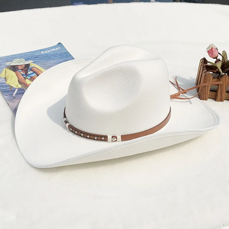 Ковбойская шляпа Осень/Зима 2023 Willow Nail Belt Унисекс Однотонная Джазовая Шляпа Рыцарь Западная Ковбойская шляпа chapeu cowboy sombreros de hombr