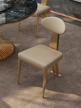 Легкий роскошный обеденный стул высокого класса, книжный стол, стул, сочетание постмодернистского простого модного кожаного кресла для ресторана home