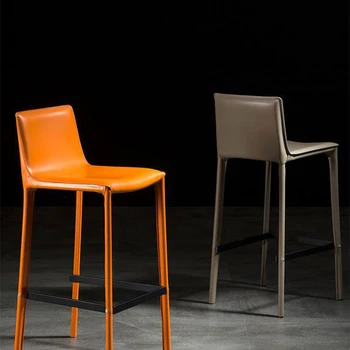 Кожаное промышленное обеденное кресло Современные европейские барные стулья Роскошное дизайнерское кресло Nordic Kitchen Sedie Ресторан Мебель для дома