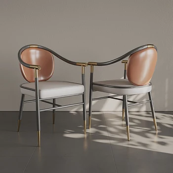 Современные Европейские обеденные стулья Из стального металла, дизайнерские Скандинавские обеденные стулья Lazy Luxury Muebles Para El Hogar Мебель для дома