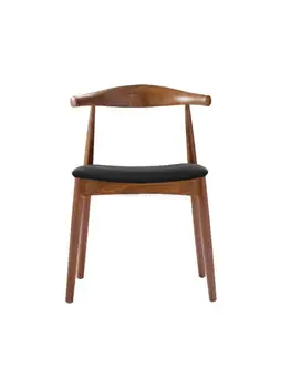 Кожаный стул из цельного дерева, обеденный стул из цельного дерева, американский скандинавский простой стол для дома, кафе, ресторана, отеля