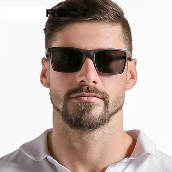 Поляризованные солнцезащитные очки UV400 Для мужчин 2023, Квадратные солнцезащитные очки для водителя с антибликовым покрытием, Ретро Винтажные Зеркальные Солнцезащитные очки для мужчин