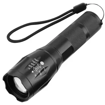 Сильный Светодиодный фонарик T6 camping light с режимом 5 переключений Масштабируемый светодиодный фонарик из алюминиевого сплава led flashlamp использует батарею 18650