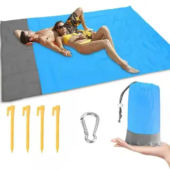 Пляжное одеяло, Пескостойкий коврик для пикника 200x210 см, Водонепроницаемый Пляжный коврик, легкое одеяло для пикника, для пеших прогулок, Спортивное одеяло для кемпинга