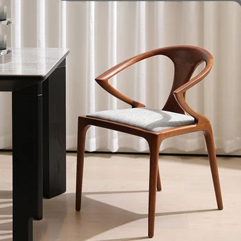Бытовой стул для гостиной из светлого роскошного дерева Салон Nordic Обеденный стул Мобильный акцент Sillas Comedor Мебель для дома DWH