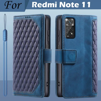 Для Xiaomi Redmi Note 11 чехол кожаный винтажный кошелек Magentic Чехол для телефона для Redmi Note 11 чехол с откидной крышкой Etui Redmi Note 11