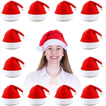 Navidad 2022 Новые Плюшевые Рождественские шапки Yea Для взрослых и детей, рождественские украшения для дома, Рождественские подарки Санта-Клауса, Теплые зимние шапочки