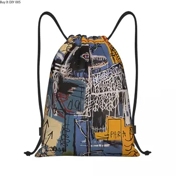 Пользовательские Сумки Bird On Money На Шнурке Для Покупок, Рюкзаки Для Йоги, Мужские Женские Рюкзаки Jean Michel Basquiats Graffiti Art Sports Gym Sackpack