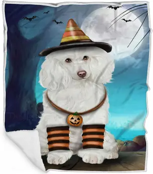 Одеяло для собак-пуделей на Хэллоуин с конфетной кукурузой - Легкое, очень мягкое, уютное и прочное одеяло для кровати - Animal