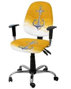 Эластичный чехол для компьютерного кресла Ocean Gradual Anchor Ginger, Эластичный съемный чехол для офисного кресла, разрезные чехлы для сидений