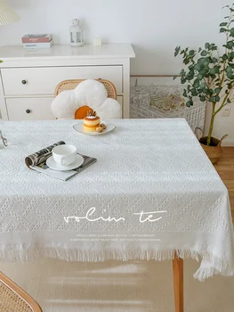 Хлопчатобумажная льняная скатерть, простая прямоугольная скатерть для чайного стола из домашней ткани