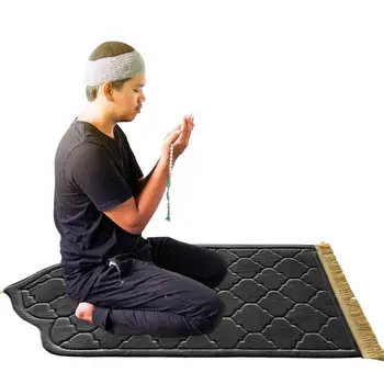 Молитвенный коврик для мусульман в Рамадан Фланелевый ковер Для поклонения На коленях, ковры для пола с тиснением, Нескользящий мягкий переносной дорожный молитвенный коврик