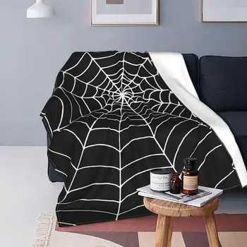 Черное покрывало в виде паутины на Хэллоуин, Уютное Плюшевое Фланелевое Флисовое Мягкое Покрывало для дивана в спальне