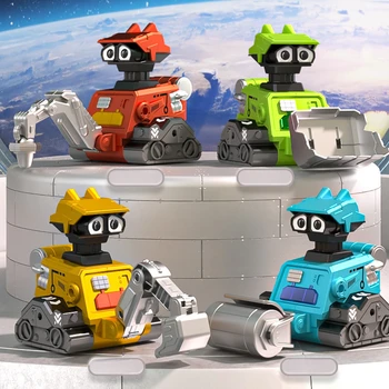 Детская игрушечная инженерная машина, экскаватор-самосвал, Бульдозер, модель робота-прессовщика, транспортные средства для детей