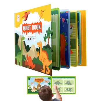 Малыш Занят книгой, Познание динозавров, Монтессори, Занятая книга, Сенсорные игрушки Монтессори, игрушки для путешествий, развивающие Тихие