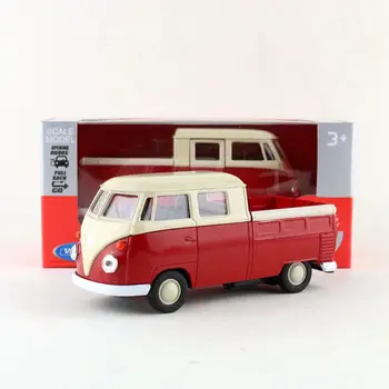 1/36 Автобус Volkswagen T1, пикап с двойной кабиной, сборная модель автомобиля WELLY, игрушечный автомобиль, образовательная коллекция, подарок для детей