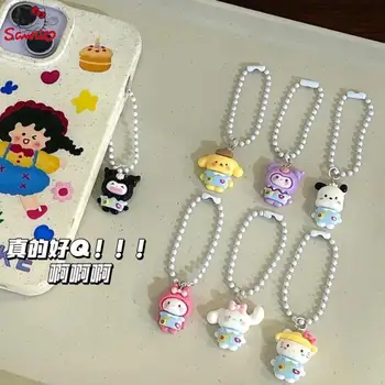 Мультфильм Sanrios Hello Kittys Cinnamoroll Kuromi Kawaii Милая Девушка Подвеска Для Мобильного Телефона Пара Рюкзак Шарм Студенческий Брелок Подарок