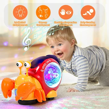 Детские игрушки Краб-отшельник, Ходящий и танцующий, Электронные Домашние животные, Робот, Ползающая Улитка, Светящаяся музыкальным светом Игрушка для малышей