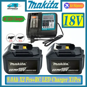 Аккумулятор или зарядное устройствооригинальный аккумулятор Makita 18v Bl1850b bl1860 Bl1860 Bl1830 Bl1815 Bl1840 LXT400 9.0Ah ForMakita 18v Tools дрель