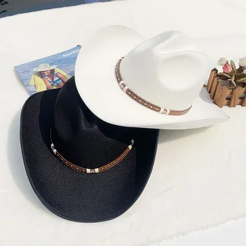 Ковбойская шляпа Осень/Зима 2023 Willow Nail Belt Унисекс Однотонная Джазовая Шляпа Рыцарь Западная Ковбойская шляпа chapeu cowboy sombreros de hombr
