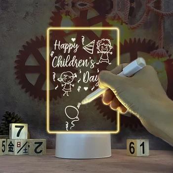 Доска для заметок Светодиодный Ночник Акриловая Креативная доска объявлений Праздничный USB-светильник Подарок для детей Gril Украшение дома Ночник