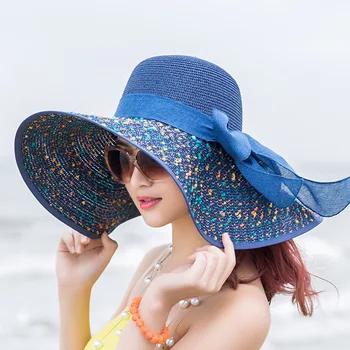Женская летняя соломенная шляпа для пляжного путешествия, Корейская Приморская шляпа с большими полями, солнцезащитный крем, солнцезащитный козырек, Праздничная складная модная большая крутая шляпа