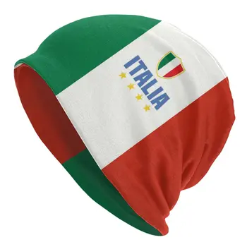 Зимние теплые женские вязаные шапки унисекс с уличным флагом Италии, шапочка-бини, уличные лыжные шапочки, кепки для мужчин и женщин