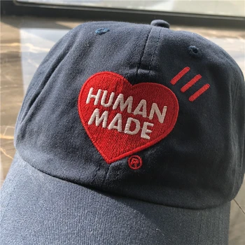 Новая бейсболка с логотипом Human Made Red Heart Для мужчин и женщин, белые вышитые шляпы Human Made высшего качества, Регулируемые кепки с внутренней этикеткой