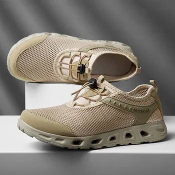 Летние Дешевые кроссовки для мужчин, Дышащая сетчатая спортивная обувь для активного отдыха, Размер 39-47, Походная обувь, нескользящая обувь для прогулок, мужская