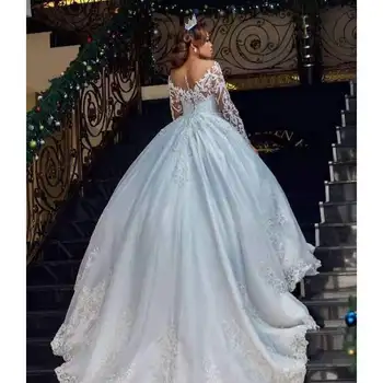 Бальное платье Свадебное платье с длинным рукавом Платья невесты Свадебные платья Плюс размер Нестандартный размер Свадебные платья в Африке 2024