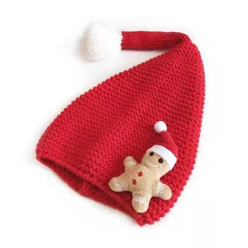 Рождественская детская подарочная шапка с милым мультяшным ребенком, зимняя теплая вязаная детская шапочка
