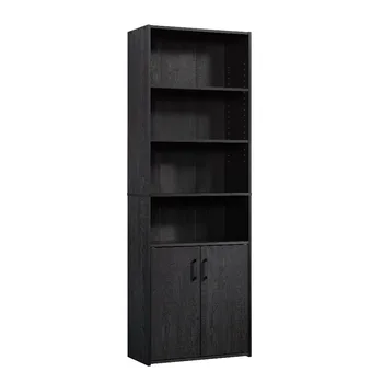 Традиционный книжный шкаф с дверцами на 5 полок, черный