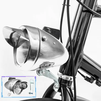 Хромированный винтажный велосипедный фонарь, очень яркая передняя фара для горного велосипеда, ретро велосипедная фара