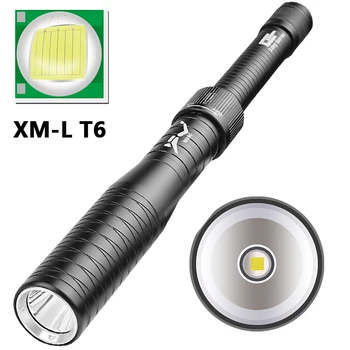 XML T6 Светодиодный фонарик для дайвинга, тактическая профессиональная бейсбольная бита, водонепроницаемый фонарь с аккумулятором 18650 для плавания