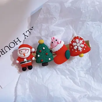 Подарки для детей Рождественская Елка Милые Взрослые Дети Рождественская Заколка для волос Санта Клаус Шпилька Аксессуары для волос Головной Убор Лося