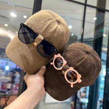 Новые оригинальные уличные солнцезащитные очки для родителей, бейсболка для мужчин и женщин, осенне-зимняя вельветовая кепка для родителей и детей