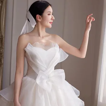 Платья невесты, Свадебное платье С открытыми плечами, Элегантное кружевное платье H822