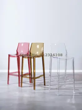 Оригинальный дизайн барного стула обеденный стул с высокой ножкой хрустальный стул devil на высокой платформе прозрачный скандинавский барный стул для отдыха 65