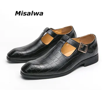 Мужская обувь из искусственной кожи Misalwa с заостренными краями, большие размеры, мужская официальная деловая обувь, Летняя дышащая обувь для вечеринок, мужские элегантные лоферы