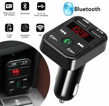 Адаптер зарядного устройства с двумя USB, совместимый с Bluetooth Беспроводной MP3-плеер, аудиоприемник громкой связи, цифровой дисплей 3A, автомобильные аксессуары