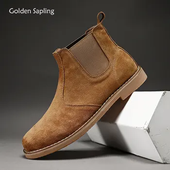Golden Sapling/ Ботинки Челси; Мужская Модная Кожаная Повседневная обувь; Элегантные Мужские Ботильоны Для отдыха и вечеринок; Зимняя обувь На плоской платформе