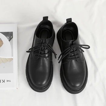 2023 Новые мужские Роскошные дизайнерские Удобные повседневные кожаные ботильоны с низким берцем, Рабочая обувь на плоской подошве, Кожаная обувь в британском стиле для мужчин