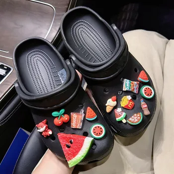 Новый летний прохладный Арбуз 3D Аксессуары для обуви своими руками Croc Аксессуары с декоративной пряжкой Горячая пряжка для обуви