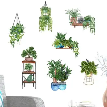 Наклейка на стену с садовым растением, декоративное настенное искусство, 3D наклейки, наклейки с растениями, плакат домашнего декора для гостиной, ванной, кухни, прохода