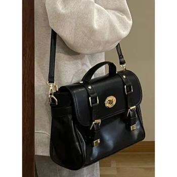 Женские Корейские модные черные женские сумки через плечо большой емкости, мессенджер из искусственной кожи, Японский дорожный портфель JK, сумки