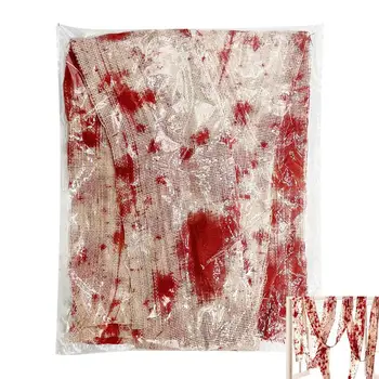 Красная жуткая ткань Марля ужасов Кровавая ткань для вечеринки в честь Хэллоуина Жуткая красная марля для дома с привидениями, сцены маскарада в саду с привидениями
